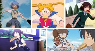 You Eat Bread While Running Late To School Anime Characters Anime Chibi Anime Funny