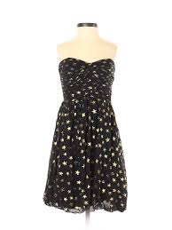 Shoshanna Cocktail Dress A Line Black Metallic Dresses Used Size 0 Strapless Dress Formal Metallic Dress Cocktail Dress Party