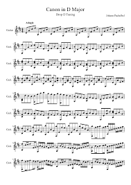Canon And Gigue In D Major Piano Sheet Music Canon In D Major Drop D Tuning Piano Sheet Music Johann Pachelbel