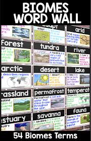 Create A Beautiful Visual Science Word Wall With 54 Biomes Vocabulary Terms Student Friendly Definitions With Visual S Science Words Science Word Wall Biomes