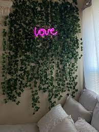 If you live on a rental property and your landlord's rules for wall hangings make you nervous, consider pulling off a strand of. Ivy Vine Accent Wall Artificial Ivy Wall Fake Vines Decor Bedroom Ideas Ivy Wall