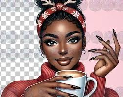 Sage Winter Black Girl Type 2 Clipart, Black Girl Clipart, Sage Clip Art,  Winter Clipart, Black Girl PNG, Black Girl Images, Afro Girl Image