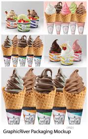 Download Graphicriver Packaging Mockup Ice Cream Yogurt Cup Cone