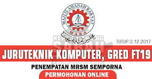 Spm keatas dan berusia tidak kurang emmanuel fidelis august 20, 2017 at 9:51 am. Jawatan Kosong Mara Juruteknik Komputer Gred Ft19 Jawatan Kosong Terkini Negeri Sabah