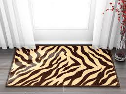 Home kitchen zebra kitchen chairs. Well Woven Non Skid Slip Rubber Back Antibacterial Area Rug Brown Zebra Animal Print Stripes Modern Thin Low Pile Machine Washable Indoor Outdoor Kitchen Hallway Entry Walmart Com Walmart Com
