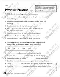 Possessive Pronouns Grade 4 Printable Test Prep Tests