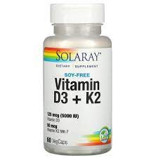 Best vitamin d3 and k2 supplements. Solaray Vitamin D3 K2 Soy Free 60 Vegcaps Iherb