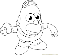 Pomegranate's winslow homer coloring book features 22 works of art by the preeminent american artist. Mr Potato Head Homer Coloring Page For Kids Free Mister Potato Printable Coloring Pages Online For Kids Coloringpages101 Com Coloring Pages For Kids