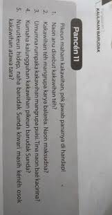 Babad kaasup kana karya sastra wangunâ€¦. Tolong Bantu Jawab Pliss Kunci Jawaban B Sunda Kelas 7 Pancen 11 Brainly Co Id