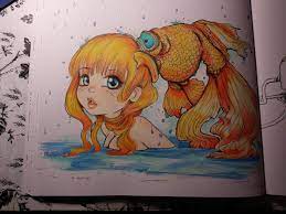 Even when you spend all day choosing the colors, you sometimes just end up painting over them the next. From Camilla D Errico Pop Manga Coloring Book Prismacolor Pencils Coloring