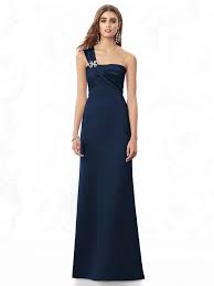 Glamour All The Way And Diamante Detail With This One Shoulder Midnig Beautiful Bridesmaid Dresses Bridesmaid Dress Styles Elegant Bridesmaid Dresses
