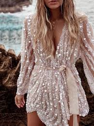 Long Sleeve Above Knee Sequins Party Cocktail Pullover Dress In 2020 Sequin Mini Dress Dresses Evening Dresses