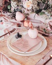 Copper Marble Is The Color Inspo You Need For Your Fall Wedding Brit Co Wedding Table Settings Wedding Table Pink Table