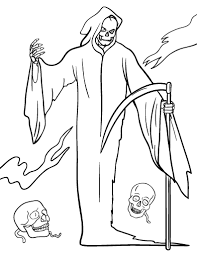 Day of the dead skull illustration hledat googlem. Free Grim Reaper Coloring Page Coloring Pages Grim Reaper Free Coloring Pages