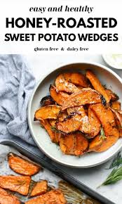 Honey Roasted Sweet Potato Wedges Recipe Stuffed Sweet Potato Healthy Sweet Potato Recipes Roasted Sweet Potatoes