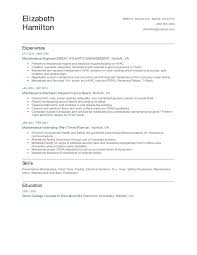 maintenance engineer resume examples