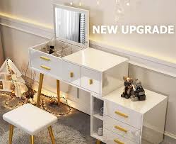More information about makeup desk vanity is available on the website makeup4me.net. Modern White Makeup Vanity Expandable Dressing Table With Cabinet Drawers Mirror Included White Makeup Vanity Vanity Combos Vanity