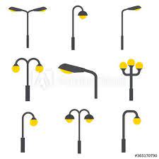 Lamppost Flat Street Lighting Icon Piece Of Cheese Icon Vector Illustration Isolated On White Background Ad Lighting Light Icon Street Light Lamp Post