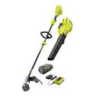 40V Cordless Attachment Capable 15  String Trimmer  amp  Blower Combo Kit w  4 0 Ah Batt    RY40CK201K RYOBI