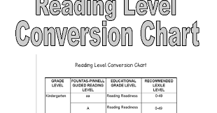 Simply Centers Free Reading Level Conversion Chart