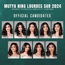 Mutya ning Lourdes Sur 2024 Barangay Lourdes Sur, Angeles City, Pampanga  Official Candidates: 1. Princess Mary Ailen Cortez 2. Jasmine Myan Cadag 3.  Ariane Romero 4. Patricia Antonio 5. Pia Kristel Garcia