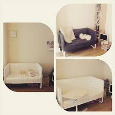Ikea Knopparp Couch With The Cover Turned Inside Out The Gray Works Fine For Now But Maybe The Cream Would Be Nice Someday Soffa