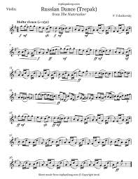Russian Dance Trepak From The Nutcracker By Tchaikovsky Free Sheet Music For Violin Visit Toplayalong Com And G Flute Sheet Music Russian Dance Sheet Music
