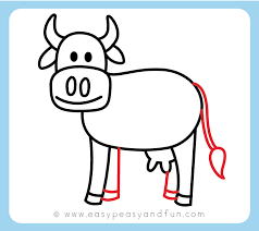 How To Draw A Cow Step By Step Cow Drawing Instructions Kids And Beginners Easy Peasy And Fun Follow these simple steps to draw a cow for kids. how to draw a cow step by step cow