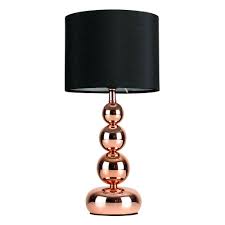 Black And Gold Lampshades Uk Modern Copper Stacked Balls Touch Table Lamp With Black Faux Silk Shade Amazon Co Uk Lighting Touch Table Lamps Table Lamp Gold Lamp Shades