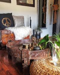 Vintage 80's boho tiki cane wicker bamboo rattan side table plant lamp stand. Pin By J O On Chakki Table Living Room Indian Inspire Me Home Decor Morocco Decor