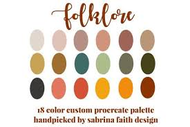 Folklore Custom Color Procreate Palette Instant Download Color Combo Color Schemes Fall Colors Earth Tones Fall Color Palette Color Schemes Color