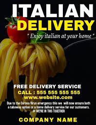 Italian Food Home Delivery Template In 2020 Restaurant Flyer Flyer Italian Delivery