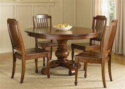 Americana Round Pedestal Table 5 Piece Dining Set In Chestnut Finish By Liberty Furniture 206 T4860 Round Dining Room Sets Round Dining Room Kitchen Table Settings