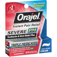 Oragel indications and usages, prices, online pharmacy health products information. Orajel Severe Pm Toothache And Gum Relief Plus Cream Floss Flossers Beauty Health Shop The Exchange