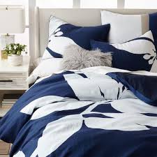 Check spelling or type a new query. Navy Belgian Linen Silhouette Leaves Duvet Cover And Shams