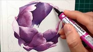 Will tend you can also use this method for color mixing, too. Painting A Purple Tulip With Watercolour Markers Aquamarker Tutorial Youtube