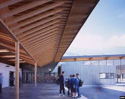 Charpente Bois College De Varces 38 Auvent Bois Architecture Bois Et Agence Architecture