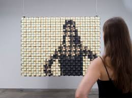 Interactive Mirrors Built From Arrays Of Moving Objects By Daniel Rozin Interactive Mirror Interactive Art New Media Art