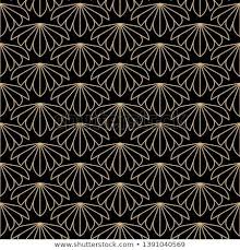 Black And Gold Art Deco Background Art Deco Seamlesss Pattern Design Gold Lines On Black Background Art Deco Flowers Art Deco Pattern Art Deco
