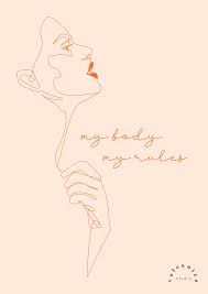 My Body My Rules Woman Line Art Printable Feminist Quote Line Art Neutral Wall Art Wall Prints Quotes