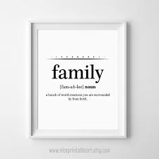 Family Definition Print Funny Definition Art Family Wall Etsy Family Wall Quotes Family Definition Wall Art Quotes Family