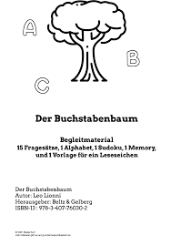 Write a '1' next to it and then give each following letter the next number as you go in numerical order. Der Buchstabenbaum Eine Lekture Fur Erstleser Grundschule Und Basteln