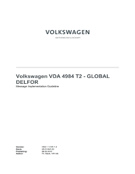 Volkswagen hat den werksurlaub für 2021 terminiert. Volkswagen Vda 4984 T2 Global Delfor Manualzz