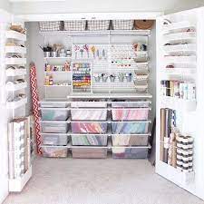 #craftroom #crafts elfa storage system review: Love This Craft Closet Organization Craft Room Closet Craft Room