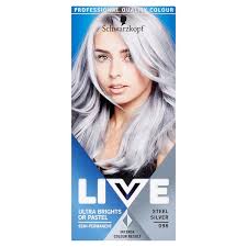I've brought schwarzkopf all the time and i've never had an issue with any colour. Schwarzkopf Live Ultra Brights Or Pastel Semi Permanent Hair Dye Steel Silver 98 Sainsbury S