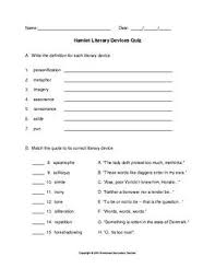 Hamlet Literary Devices Quiz With Answer Key Quiz With Answers Literary Devices Romeo And Juliet