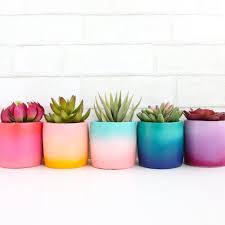 Colorful Gradient Planter Indoor Or Outdoor Planter Choose Etsy Plant Pot Diy Painted Plant Pots Flower Pot Design