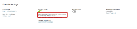 Public Whois Exposing Contact Information Opensrs Help Support