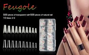 2.easy to apply, natural and beautiful. Amazon Com Feugole French Coffin Ballerina Nail Tips Acrylic Half False Nails 10 Sizes 500 Pcs With Box Beauty