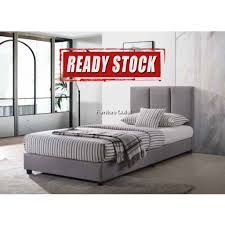 Leirvik bed frame 150x200 cm luroy ikea. Miga Furniture Single Divan Bed Without Mattress Katil Single Tanpa Tilam Colour Steel Katil Ikea Murah Shopee Malaysia